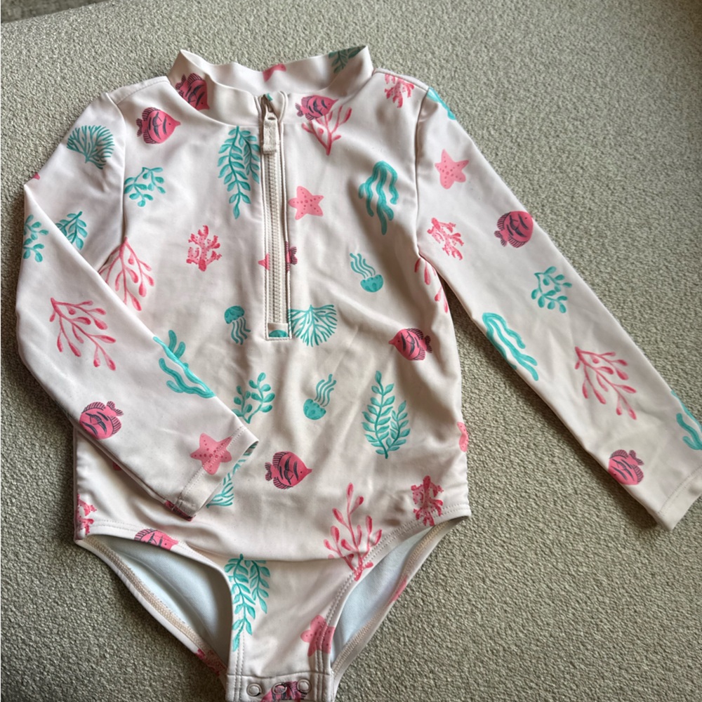 Carter's Pink and Green Sea Life Rashguard